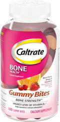 Caltrate Gummy Bites 500 mg Calcium and Vitamin D Supplement Black Cherry Strawberry Orange - 100 Count