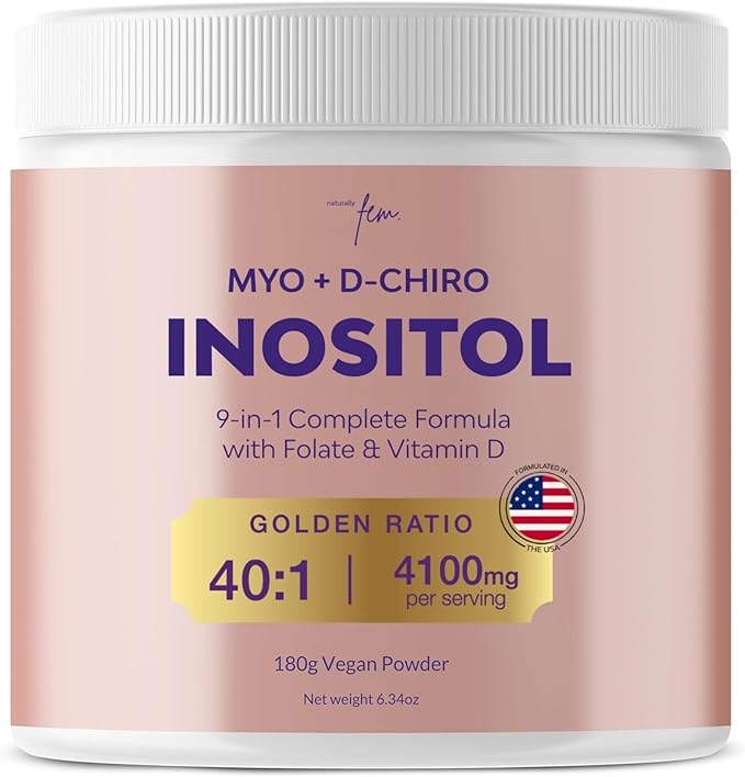 Myo-Inositol &amp D-Chiro Inositol Supplement for Women 4100mg (40:1 ratio) – 9-in-1 Hormonal &amp Metabolic Support with myoinositol. Inositol Powder Supplement for Hormone Balance and Ovarian Supp