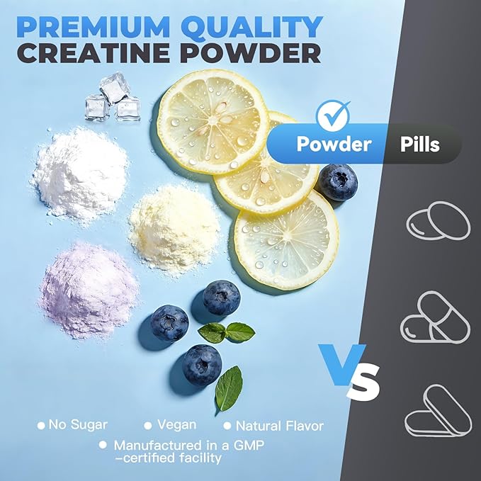 Creatine Monohydrate Powder - Unflavored - 42 Servings - 5g of Creatine Monohydrate - Supports Muscle ATP Production Energy Strength - Vegan Gluten Free
