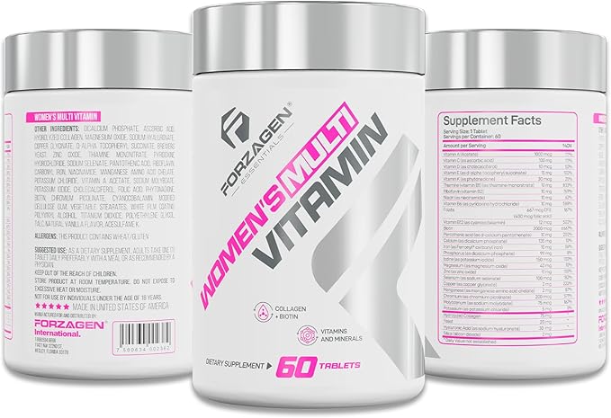 Forzagen Essentials Women's Multi Vitamin with Collagen and Biotin Complete Vitamin and Mineral Supplement 60 Tablets