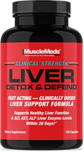 MuscleMeds Liver Detox &amp Defend Cleanse Repair Formula - Herbal Liver Support Supplement NAC Silymarin Milk Thistle 60 Servings