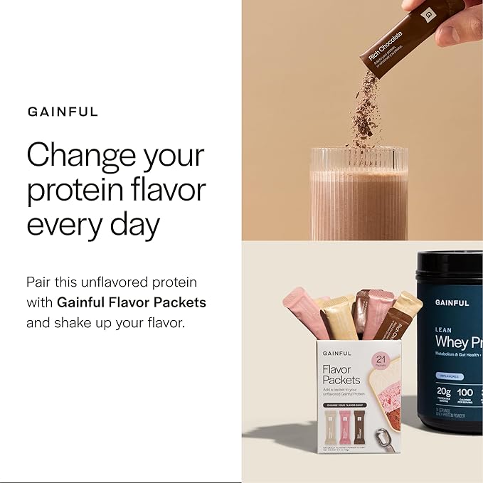 Gainful Everyday Whey Protein Powder &amp Neapolitan Flavor Bundle 23g Protein Supports Muscle Growth Recovery &amp Daily Nutrition No Artificial Ingredients 14 Servings + 14 Flavor Sticks
