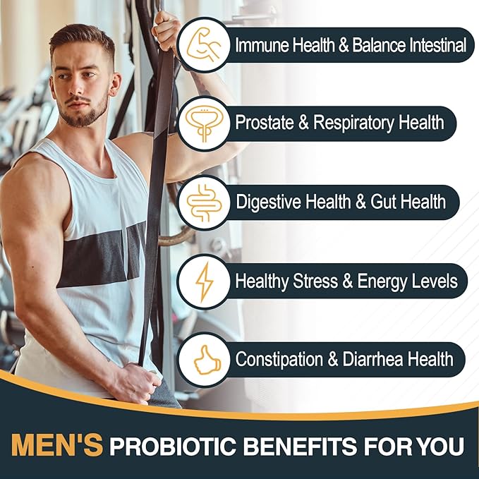 Probiotics for Men 500 Billion CFUs &amp 12 Strains Mens probiotic with Turmeric Cranberry Goji - Probiotics for Digestive Health Gut Immune &amp Bloating Prostate &amp Urinary Tract Health