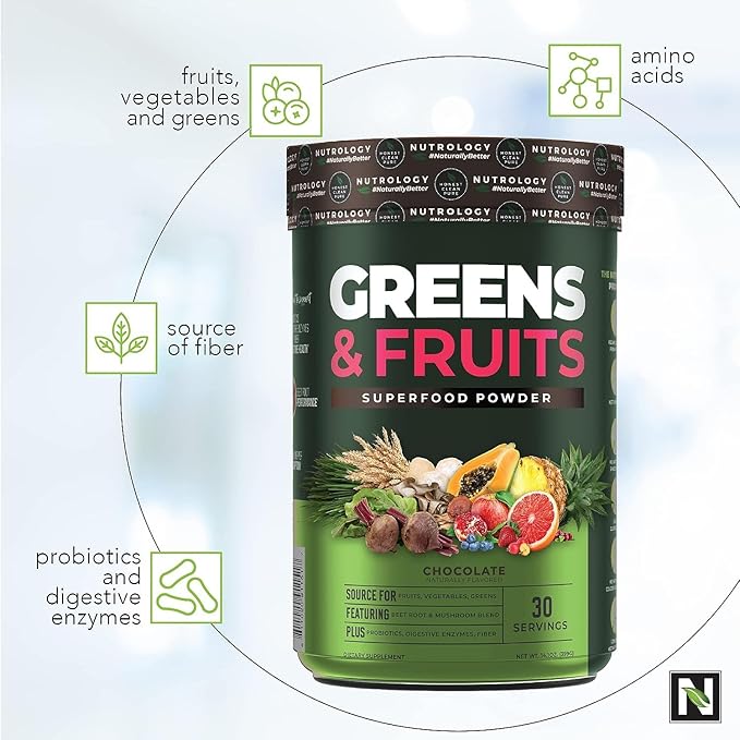 Nutrology TRIPACT Protein Powder 7-in-1 Meal Replacement Shake Superberry (40 Servings) Greens &amp Fruits Powder-Naturally Sourced Superfood Chocolate (30 Servings)