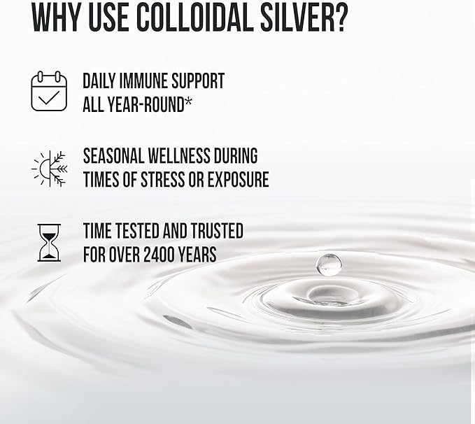 Sovereign Silver Bio-Active Silver Hydrosol for Immune Support - Colloidal Silver Liquid -10 ppm 16oz (473mL) - Value Size