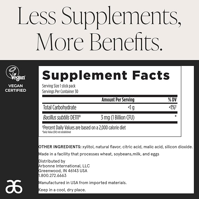 Arbonne BioticSticks Fast Melt Probiotic for Gut Health – Probiotics for Women Men and Kids – Gut Health Supplement – Vegan Gluten-Free Non-GMO – Mixed Berry Flavor – 30 Stick Packs