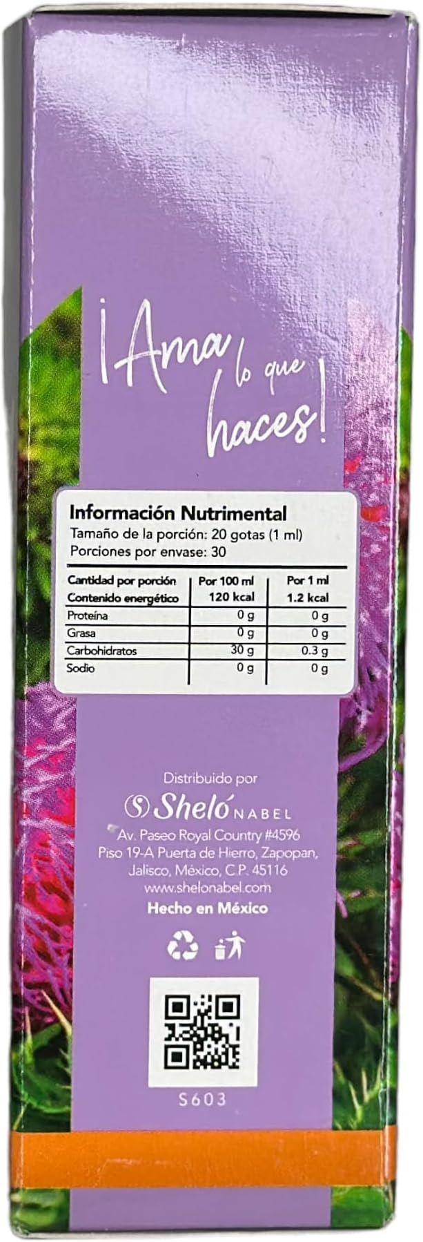 Sheló NABEL Milk Thistle Cardo Mariano DIetarry Suppliment Herbal Liquid Extract in Drops 1 fl oz