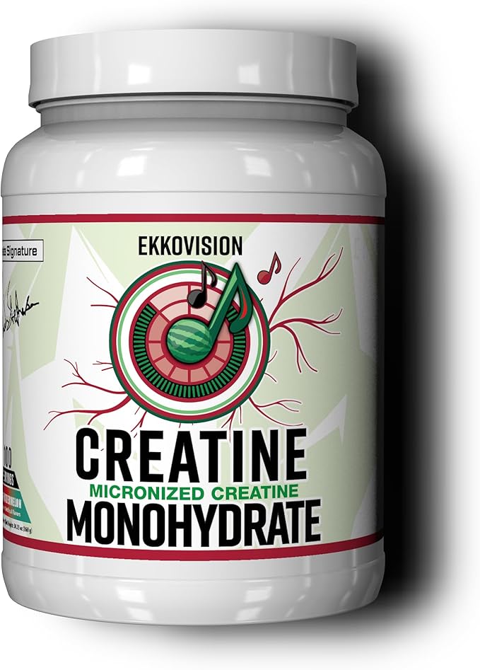 Ekkovision Creatine Monohydrate Powder Micronized Sour Watermelon Pre &amp Post Workout Supplement for Men and Women Energy Support Easy to Mix in Shakes Smoothies &amp Beverages 100 Servings