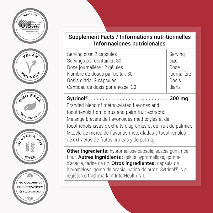 Supersmart - Sytrinol Supplement 300mg per Day (High Absorption) - Citrus Bioflavonoids &amp Tocotrienols Complex - Palm Fruit Extract | Gluten Free - 60 Softgels