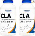 Nutricost CLA (Conjugated Linoleic Acid) 2400mg 240 Softgels - Gluten Free Non-GMO 800mg Per Softgel (2 Bottles)