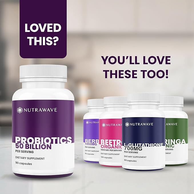Nutrawave 50 Billion Probiotics for Women &amp Men 15 Strains Active Culture. Relieves Bloating &amp Constipation Improved Digestion &amp Gut Health Supplement Vegan. 60 Powerful Small Capsules.