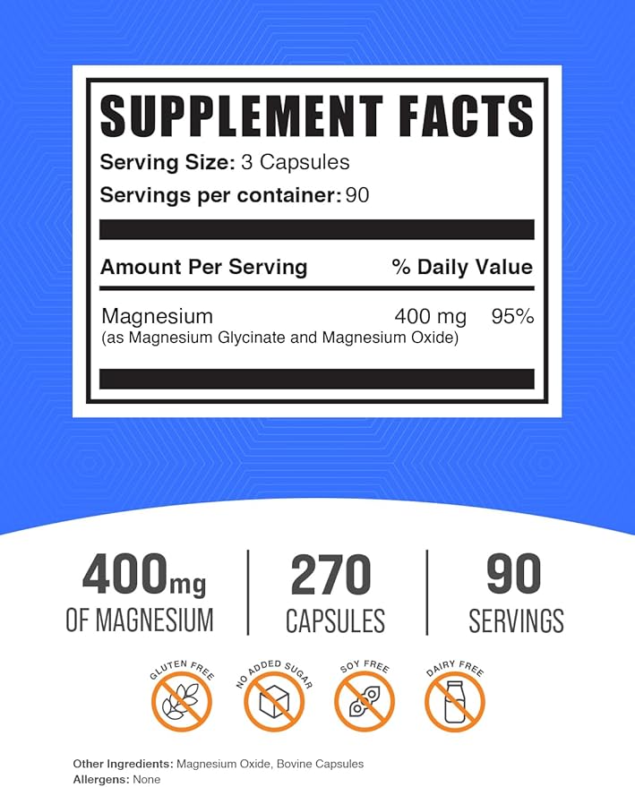 Magnesium Glycinate Capsules 240ct + Fish Oil Softgels 240ct Bundle