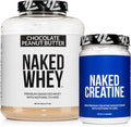 NAKED Whey Chocolate Peanut Butter Protein Powder (52 Servings) + Pure Micronized Creatine Monohydrate 500g (100 Servings) Bundle – Grass-Fed Non-GMO Gluten Free Soy Free