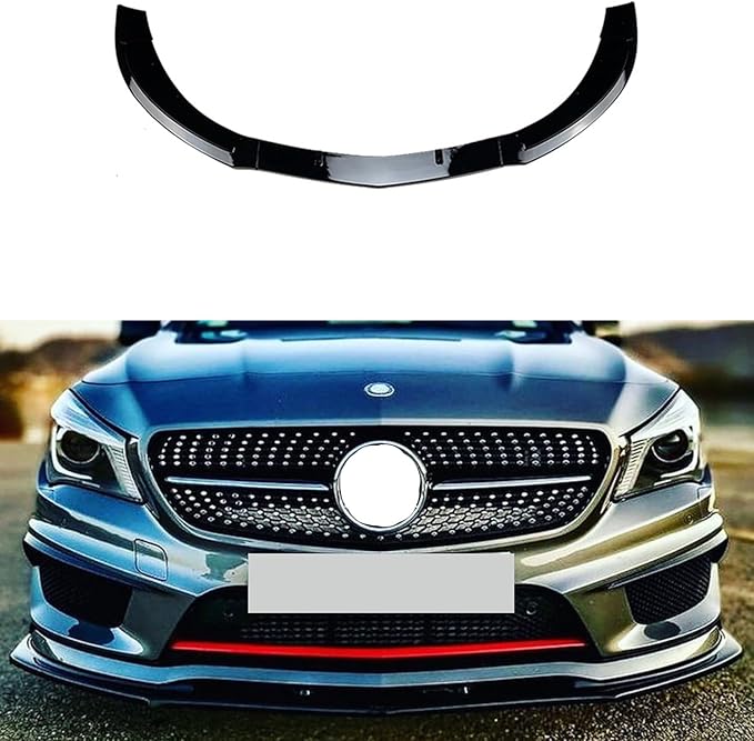 Auto Front SplittersCar Front Bumper LipCar Front Bumper SpoilerCompatible with CLA Class C117 CLA200 260 CLA45 AMG 2013-2015Glossy Black