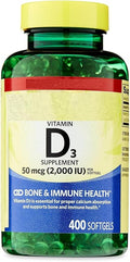 SEDLAV Vitamin D3 Supplement Softgels 50 Mcg (2000 IU) 400 Count + Sticker Designed for Routine Daily Intake in Long-Term Wellness Schedules