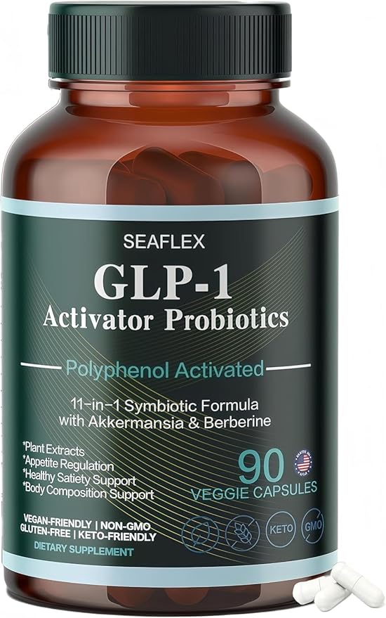 GLP-1 Supplement for Women Men 10 Billion CFU Multi-Strain Probiotics for Gut HealthHunger &amp Metabolism Support - Support GLP1 Naturally with Prebiotic &amp Probiotic Blend (90 Capsules)