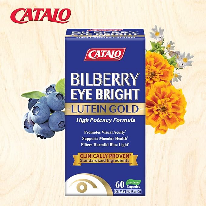 Bilberry Eyebright Extract Gold - for Fatigue &amp Blurry Vision - Eye Vitamins with Bilberry Lutein and Zeaxanthin Supplements for Eye Clarity -Halal - 60 Capsules