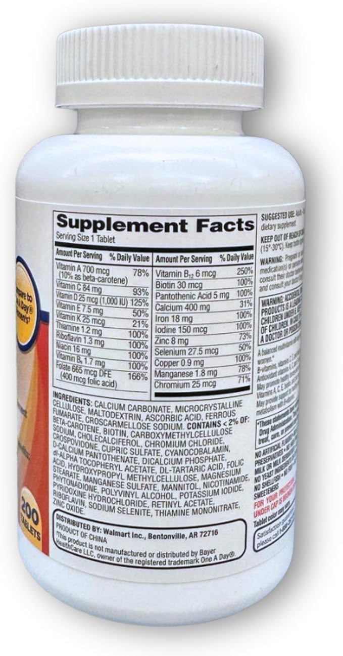 One Daily Multivitamin Multimineral- for Woman Supplement Tablets 200ct (Pack of 1) Boxed by Fusion Shop Store
