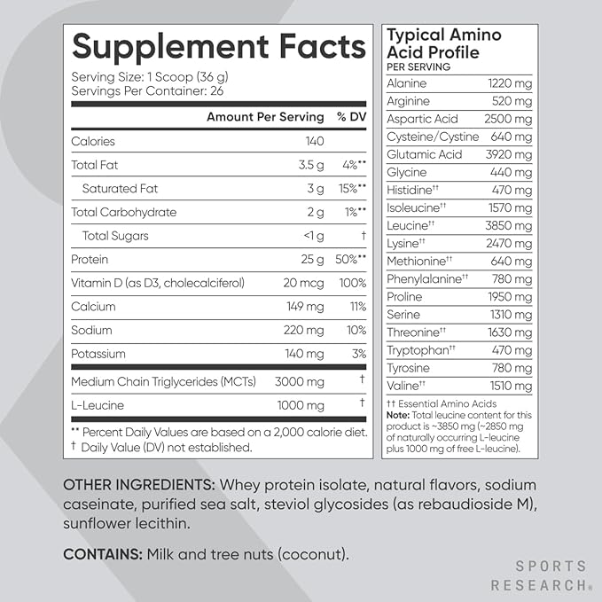 Sports Research Whey Protein Isolate Vanilla Flavored (2.1 lb) Variety Pack Hydrate Electrolytes Powder Packets (16 Count) and Creatine Monohydrate (1.1 lb)