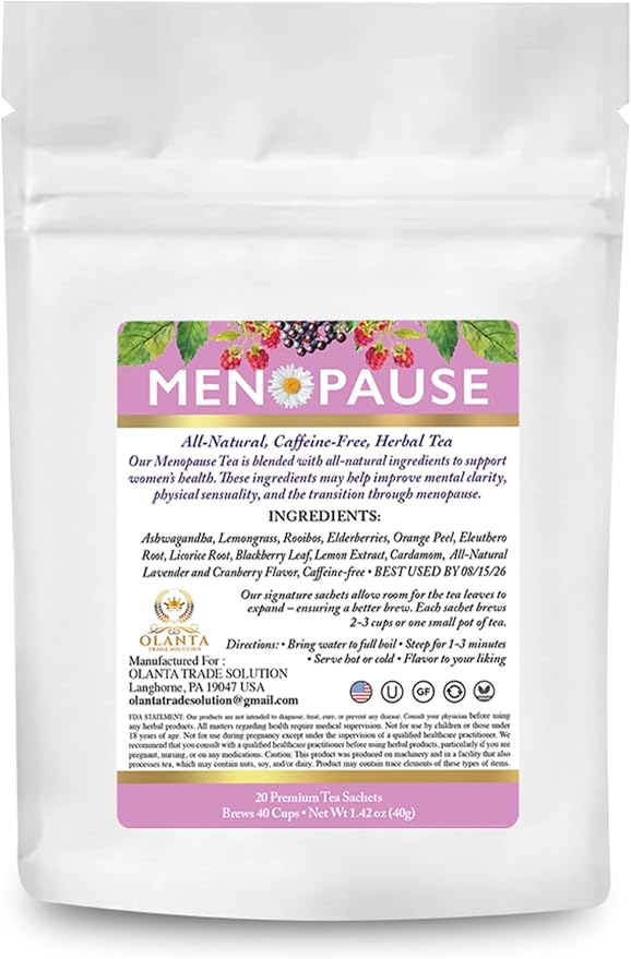 Premium Menopause Relief Tea - Tea Blend for Menopause Soothe Hot Flashes with Natural Ingredients Menopause Relief for Women - 20 Premium Tea Sachets