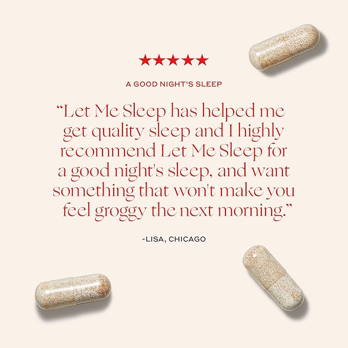 Womaness Let Me Sleep – Sleep Aid for Adults - Melatonin &amp Magnesium Supplement - Nighttime Rest Support with Magnesium for Better Relaxation and Night Sleep Support Evening Wellness - 30 Capsule