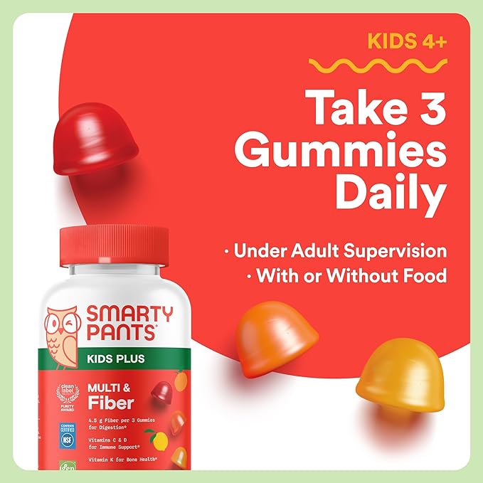 SmartyPants Kids Daily Nutrition &amp Immunity Bundle: Multivitamin + Elderberry Gummies with Prebiotic Fiber Vitamins C D3 B12 A &amp Zinc – Gluten Free Non-GMO 90 &amp 60 Count (Pack of 2)