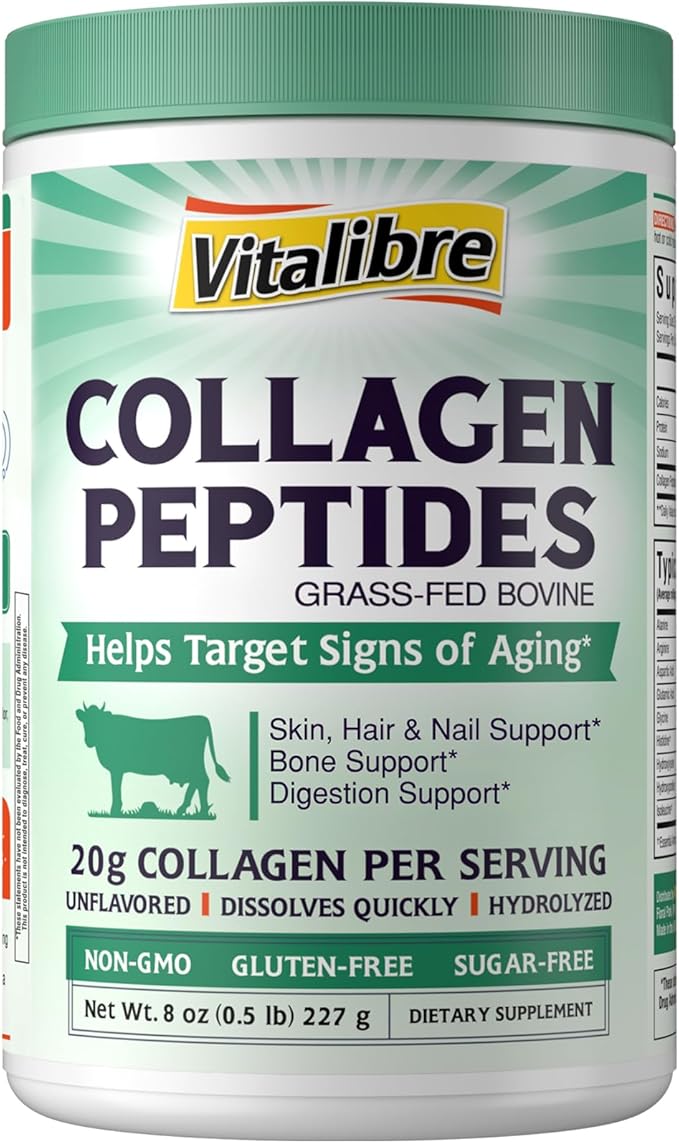 L-Lysine 1000 mg Tablets + Bovine Collagen Peptides Powder Bundle Essential Amino Acid &amp Hydrolyzed Collagen Protein Skin &amp Immune Support 120 Tablets + 8oz