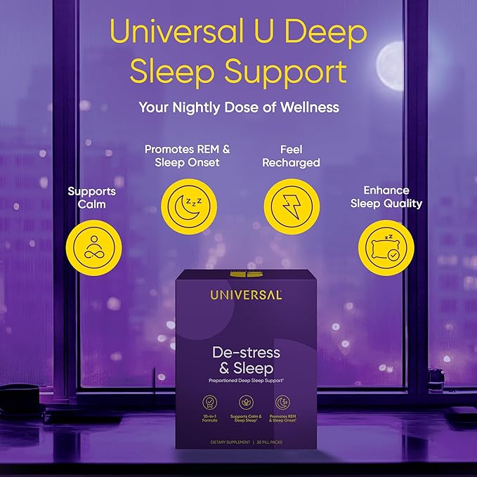 De-Stress &amp Sleep Supplement - 10-in-1 Natural Sleep Aid for Adults Daily Multivitamin with Magnesium Melatonin Ashwagandha L Theanine Valerian Root Sleeping Pills for Men and Women 30 Pack