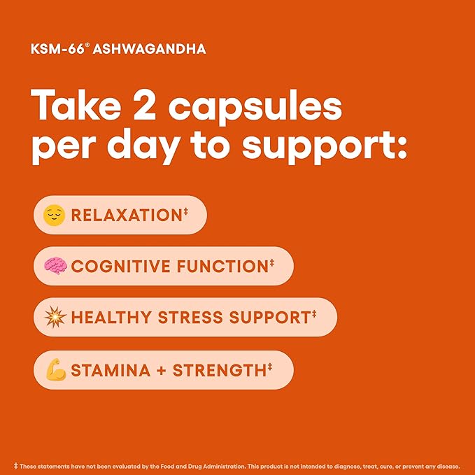 Physician's CHOICE KSM-66 Ashwagandha Root Powder Extract 1000mg - Organic - with Black Pepper for Maximum Absorption - 5% Withanolides - Stress Mood &amp Athletic Support - 60 Vegan Capsules
