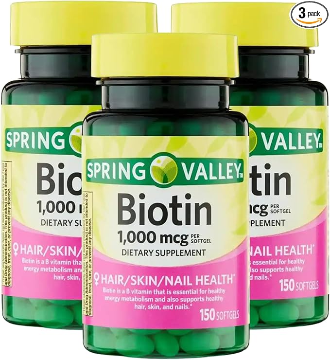 Unique Bundle Store Biotin 1000 mcg – 150 Softgels Biotin Supplement Gluten Free Daily Supports Healthy Hair Skin and Nails Vitamins for Women (Pack of 3)