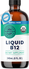 Vimergy Liquid B12 Refill – Fast-Absorbing Brain Support – Energy Support Supplement – USDA Certified Organic Vegan Non-GMO – 240 Servings (240 mL)