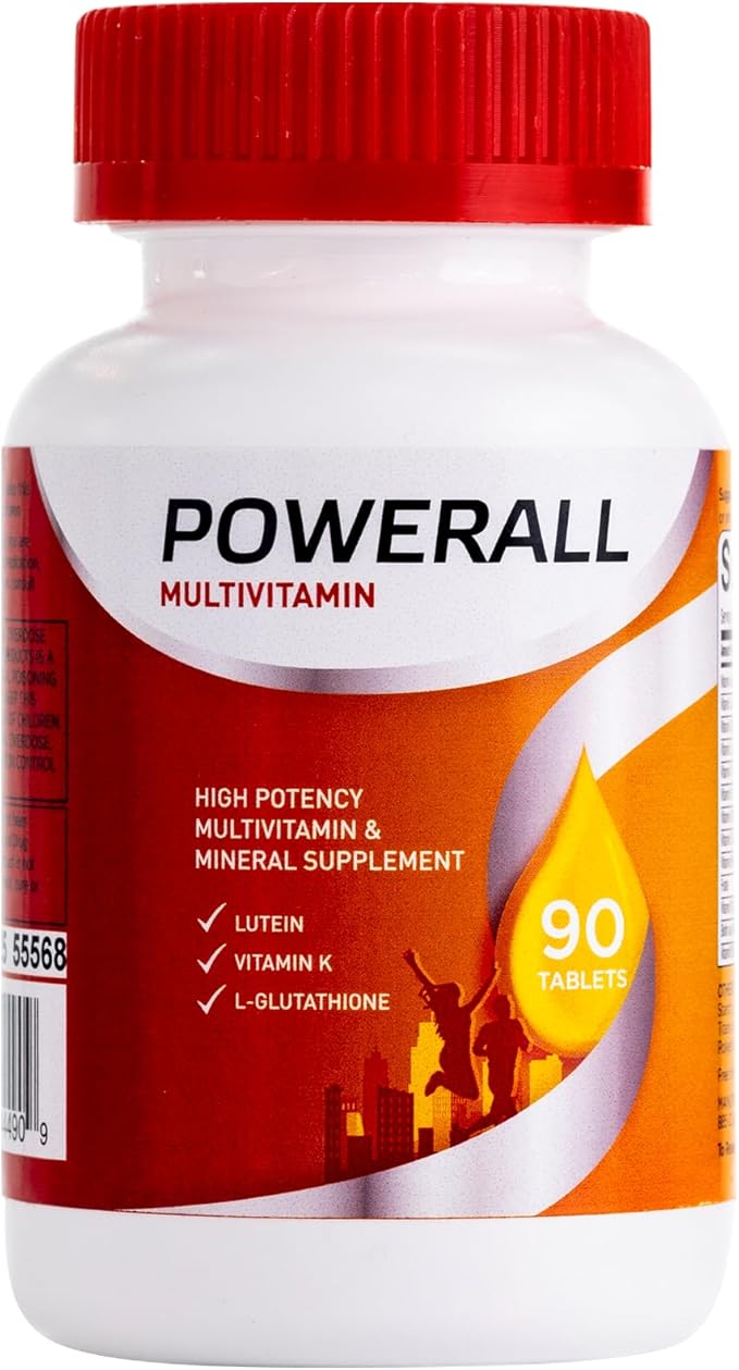 Basic Brands PowerAll Multivitamin &amp Mineral Supplement – Supports Immune Health Eye &amp Circulatory Health for Adults – High Potency Formula with Lutein L-Glutathione &amp Vitamin K 90 Cou