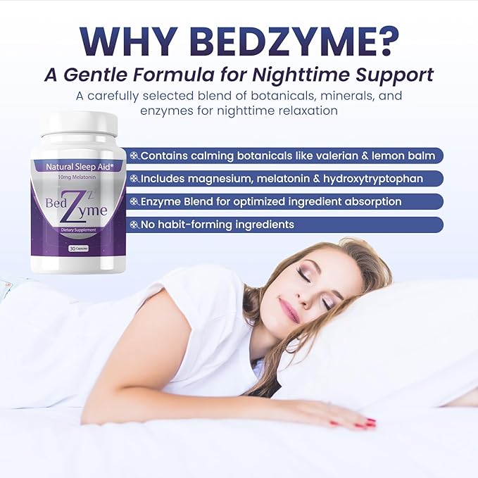 Sleep Aid Supports Natural Sleep &amp Relaxation – 60 Capsules Sleep Supplement to Help with Calmness &amp Rest – 10mg Melatonin &amp REM Enzyme Delivery System (Serving Size: 2 Capsules)