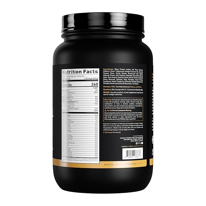 Kaged Clean Meal Powder | Chocolate Peanut Butter | Meal Replacement Shake | Whey Protein Isolate | Clean Carbs MCT Oil Fats Organic Vitamins and Minerals | Supplements for Men &amp Women | 20 Serv