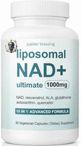 Premium NAD+ Supplement liposomal NAD+ Ultimate (1000mg) resveratrol ala glutathione astaxanthin quercetin 10 in 1 Advanced Formula