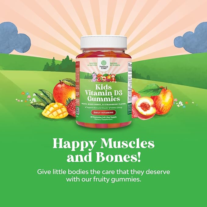 Bundle of Omega DHA Gummies for Kids - Fatty Acids Omega 3 6 9 - Vitamin C for Brain Immunity &amp Vision and Vitamin D Gummies for Kids - 1000 IU Per Serving - Immune Support Muscle Teeth &amp Bon