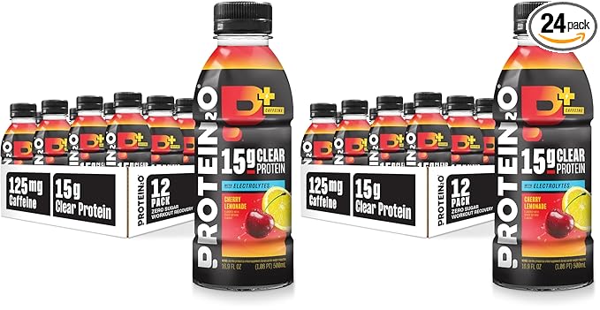 Protein2o 15g Whey Protein Infused Water Plus EnergyCherry Lemonade16.9 oz Bottle(Pack of 24)