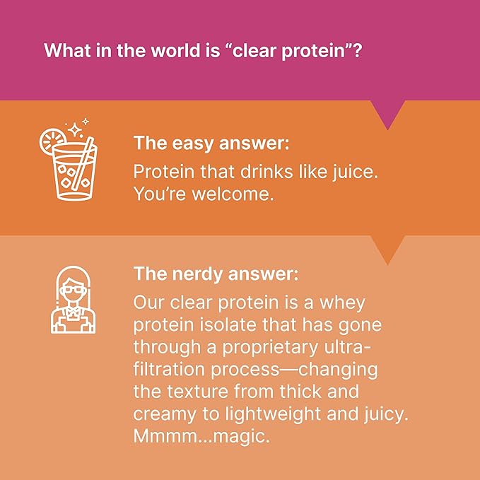 Oath Nutrition Clear Whey Isolate Protein Powder Sunrise Passion Punch 20g Complete Protein per Serving No Added Sugar Grass-Fed 18 Servings