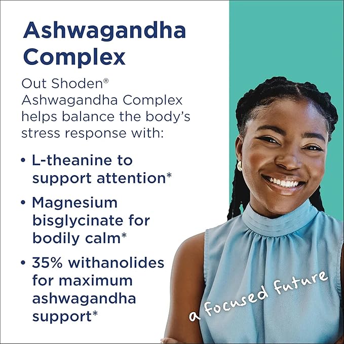 MethylPro Ashwagandha Complex - Magnesium L Theanine Supplement with Ashwagandha Root - Support a Healthy Brain &amp Balanced Sense of Calm - Pairs Well with L-Methylfolate (60 Capsules)