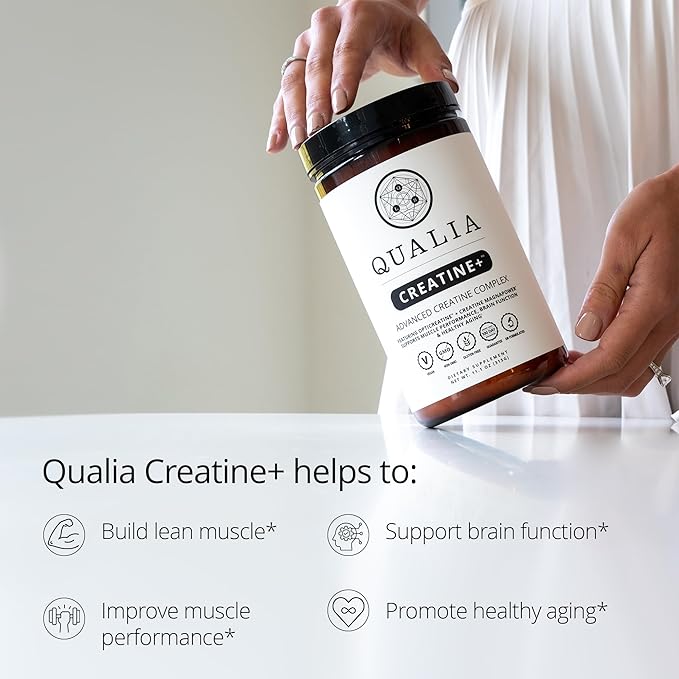 Qualia Creatine | Advanced Creatine Complex | 2 Sources + Magnesium | Optimized Absorption | Muscle Performance Brain Function &amp Healthy Aging