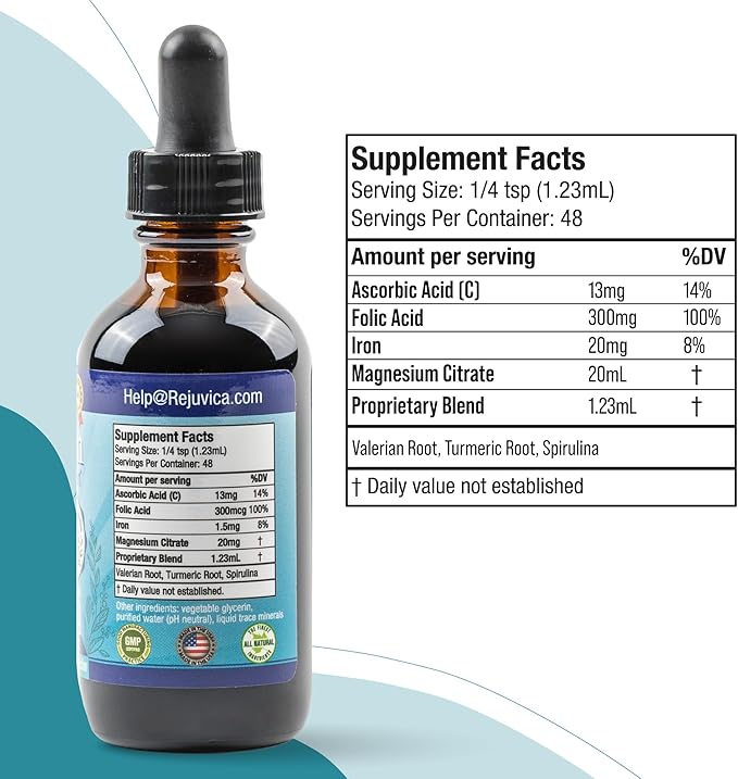Restavin - Advanced Leg Support Supplement - Liquid Delivery for Better Absorption - Vitamin C Iron Valerian Turmeric Magnesium &amp More!