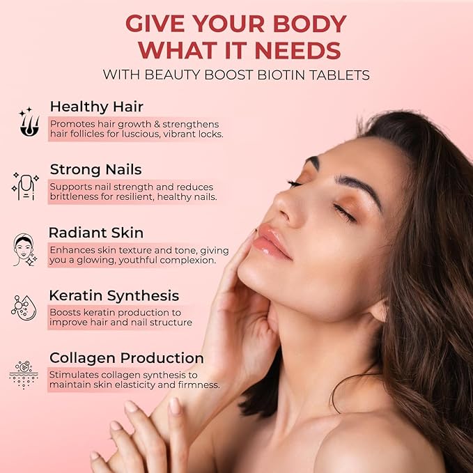 Plant Based Biotin Tablets -120 Veg Tablets Sesbania with Amla Grapeseed &amp Hair Multivitamins Biotin Helps Hair Growth Strong Hair Glowing Skin &amp Nails for Men Women