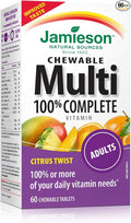Jamieson 100% Complete Chewable Multivitamin for Adults Citrus Twist Multi 60 chewable tablets