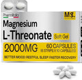 Magnesium L-Threonate Supplement 2000mg Soft Gels for Better Sleep - Brain Supplements for Memory and Focus - High Absorption Muscle and Brain Support - Stress Relief - 60 Count