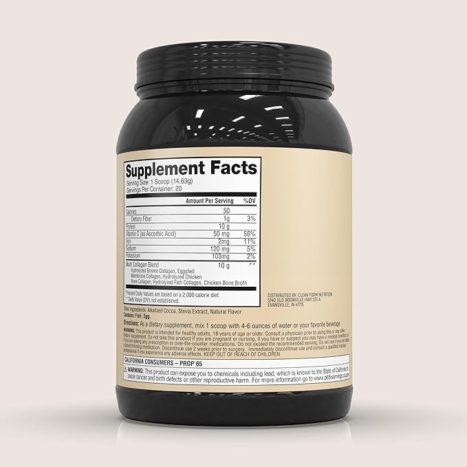 Iron Feather Collagen Powder | Chocolate | Multi-Collagen Protein with Vitamin C | Supports Joints Tendons Recovery Skin Hair and Nails | 10g Protein per Scoop | Clean and Functional Nutrition