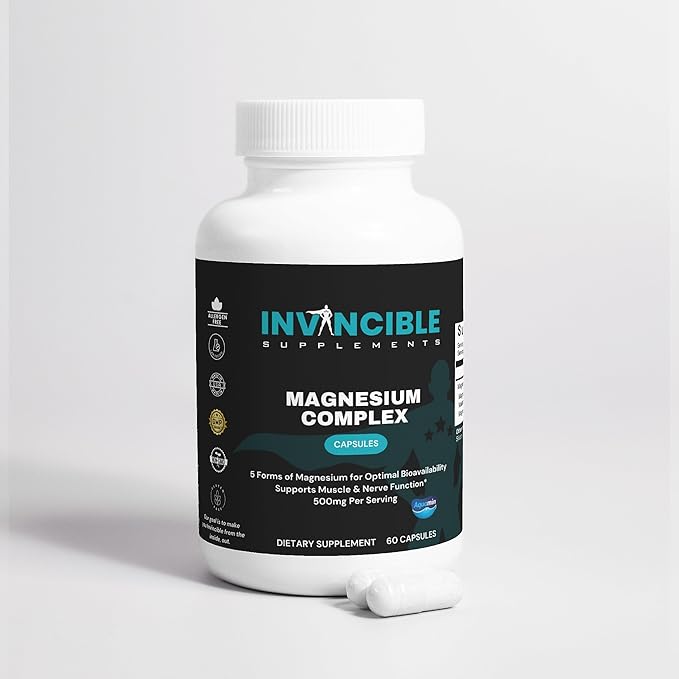 Ultimate Magnesium Complex Capsules | 5 Forms 500mg Non-GMO High Absorption Supplement for Muscle Recovery &amp Nerve Support