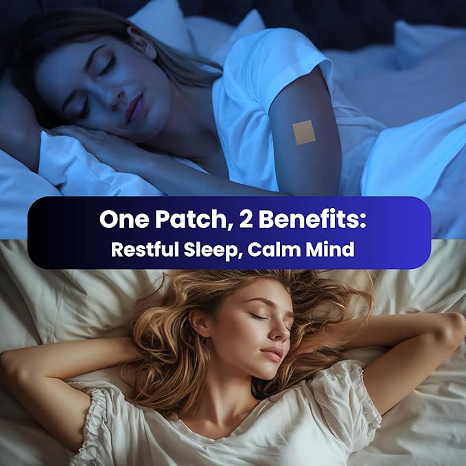 Live To Shine Melatonin Sleep Patches with GABA - 5mg Melatonin + 5mg GABA for Calm Restful Sleep -12-Hour Slow Release Transdermal Patch - 30 Patches - No Pills or Gummies