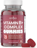 NEW AGE Vitamin B Complex Gummies with Vitamin B3 B5 B6 B7 B9 &amp B12 – with Biotin Folic Acid &amp Vitamin C – Gluten-Free Vegan Made in The USA! (60 Count (Pack of 1))