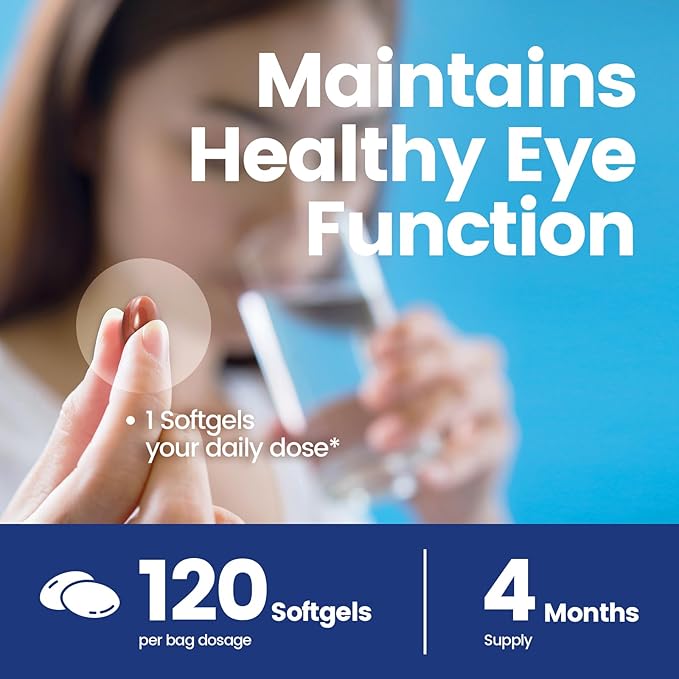 VivoNu 120pcs Lutein Eye Vitamins Supplement for Macular Health and Dry Eye Contains Lutein Zinc Vitamins C/E &amp Zeaxanthin to Support Eye Health (360p)