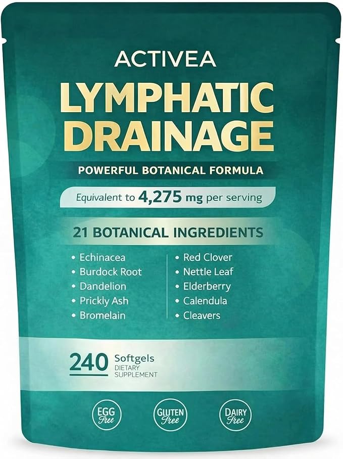 Activea Lymphatic Support Softgels - Daily Dietary Supplement that Supplements Your Diet - Soft Capsules for Wellness Support that You Can Swallow